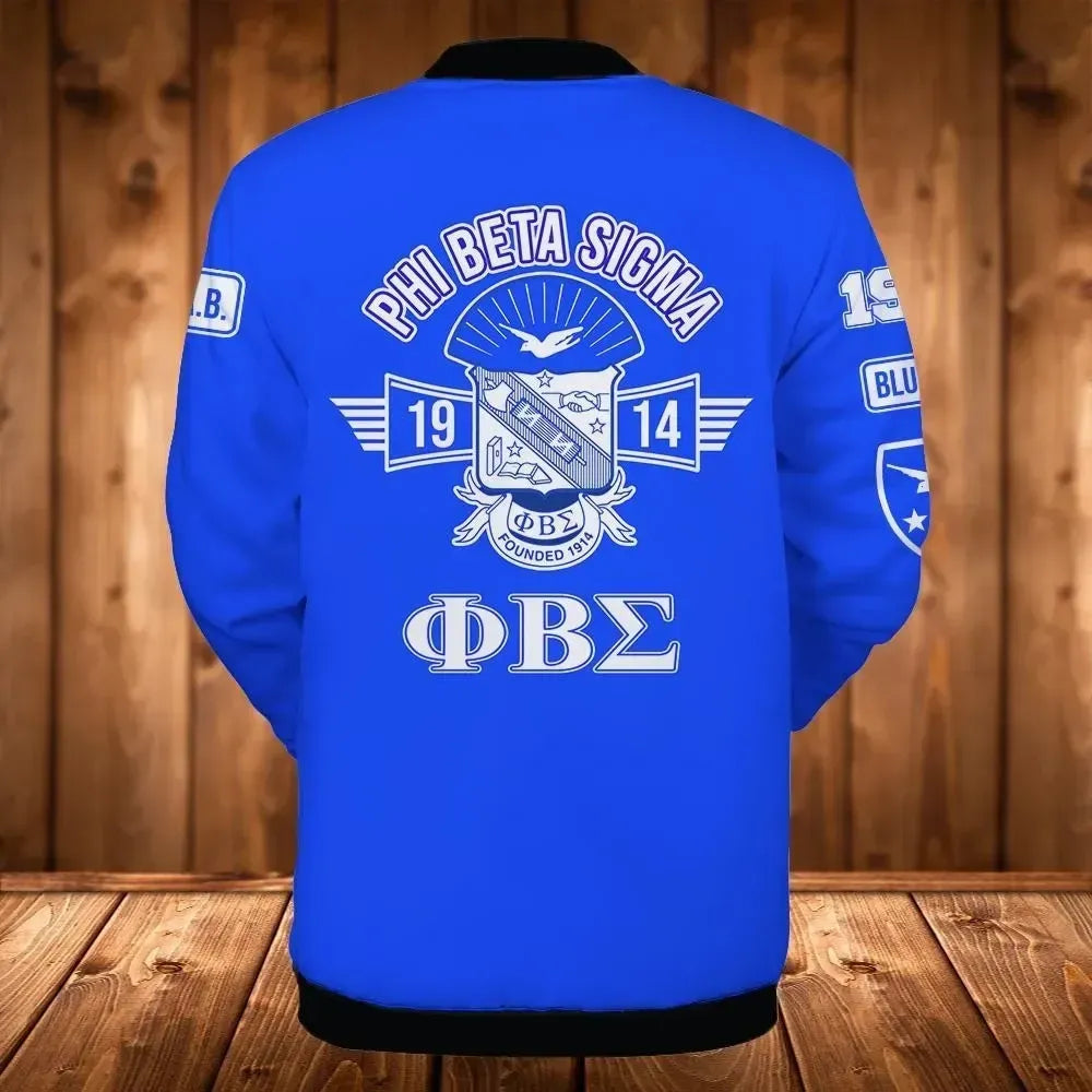 Africa Zone Jacket - Blue Phi Dove Phi Beta Sigma Baseball Jacket J5