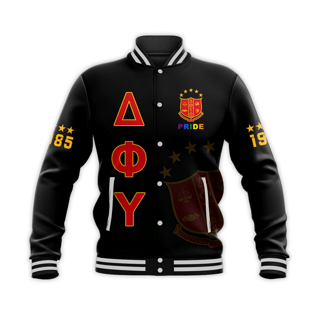 Africa Zone Jacket - DELTA PHI UPSILON BASEBALL JACKET PRIDE (BLACK)