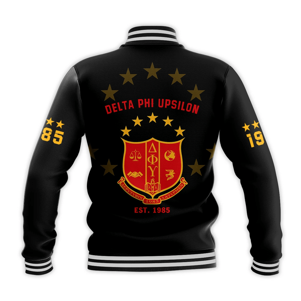 Africa Zone Jacket - DELTA PHI UPSILON BASEBALL JACKET PRIDE (BLACK)