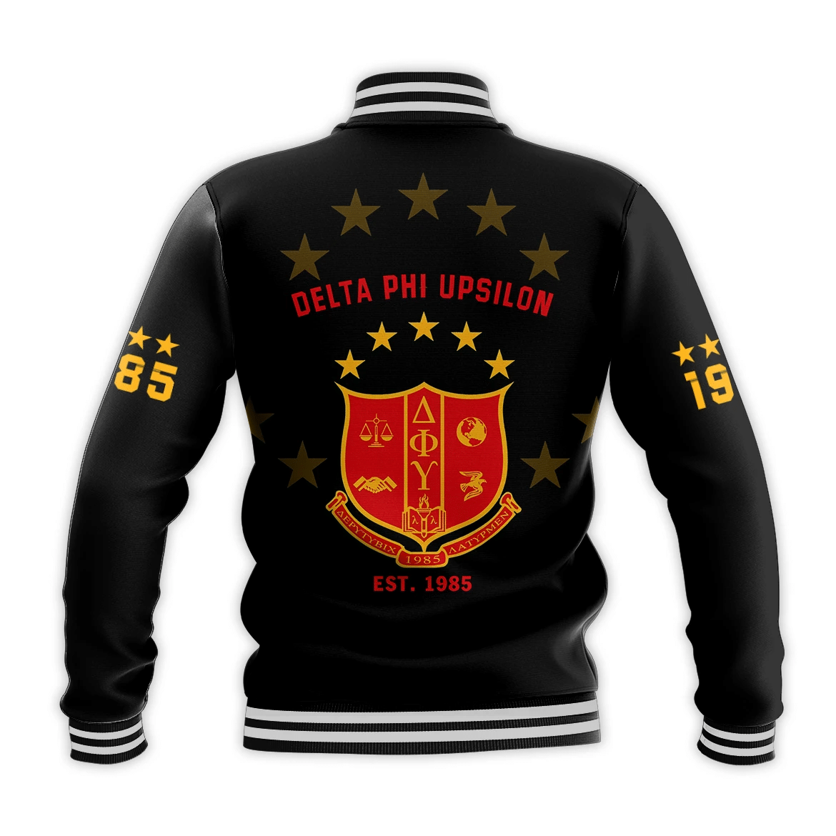 Africa Zone Jacket - DELTA PHI UPSILON BASEBALL JACKET PRIDE (BLACK)