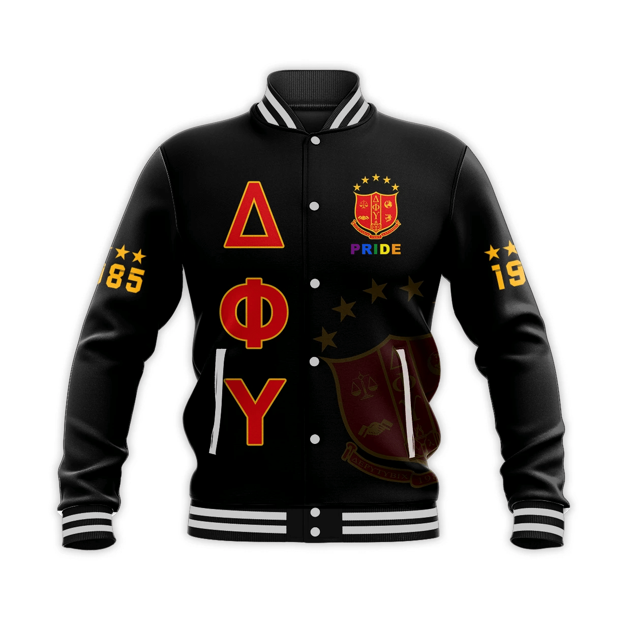 Africa Zone Jacket - DELTA PHI UPSILON BASEBALL JACKET PRIDE (BLACK)