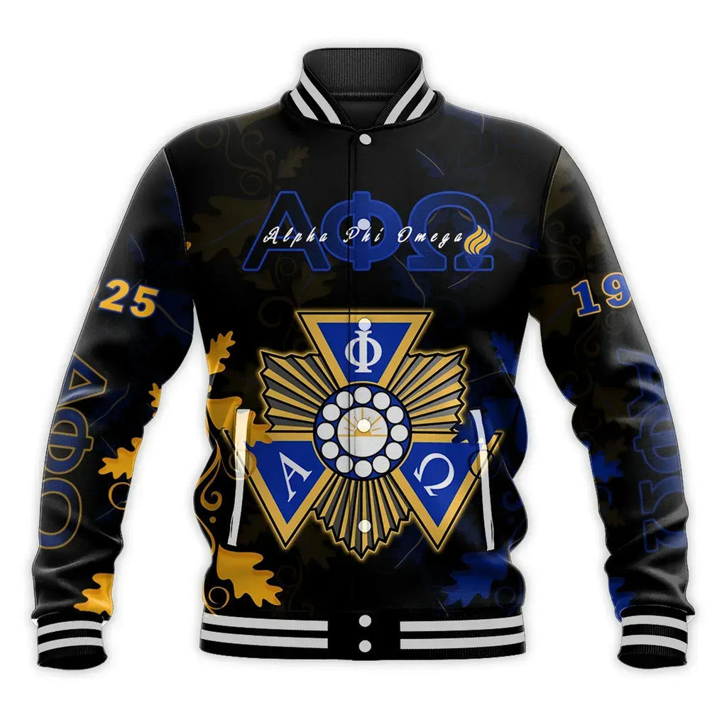 Africa Zone Jacket - Personalised Alpha Phi Omega Mix Oakleaf - Aphio Baseball Jacket J5