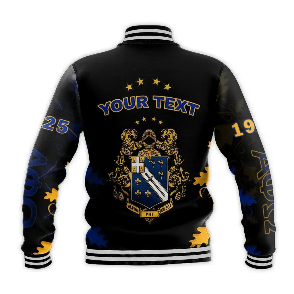 Africa Zone Jacket - Personalised Alpha Phi Omega Mix Oakleaf - Aphio Baseball Jacket J5
