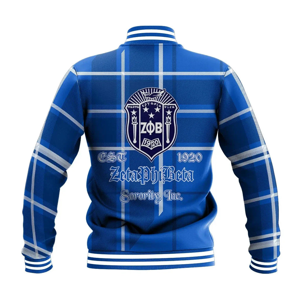 Zeta Phi Beta Burberr Style Baseball Jacket