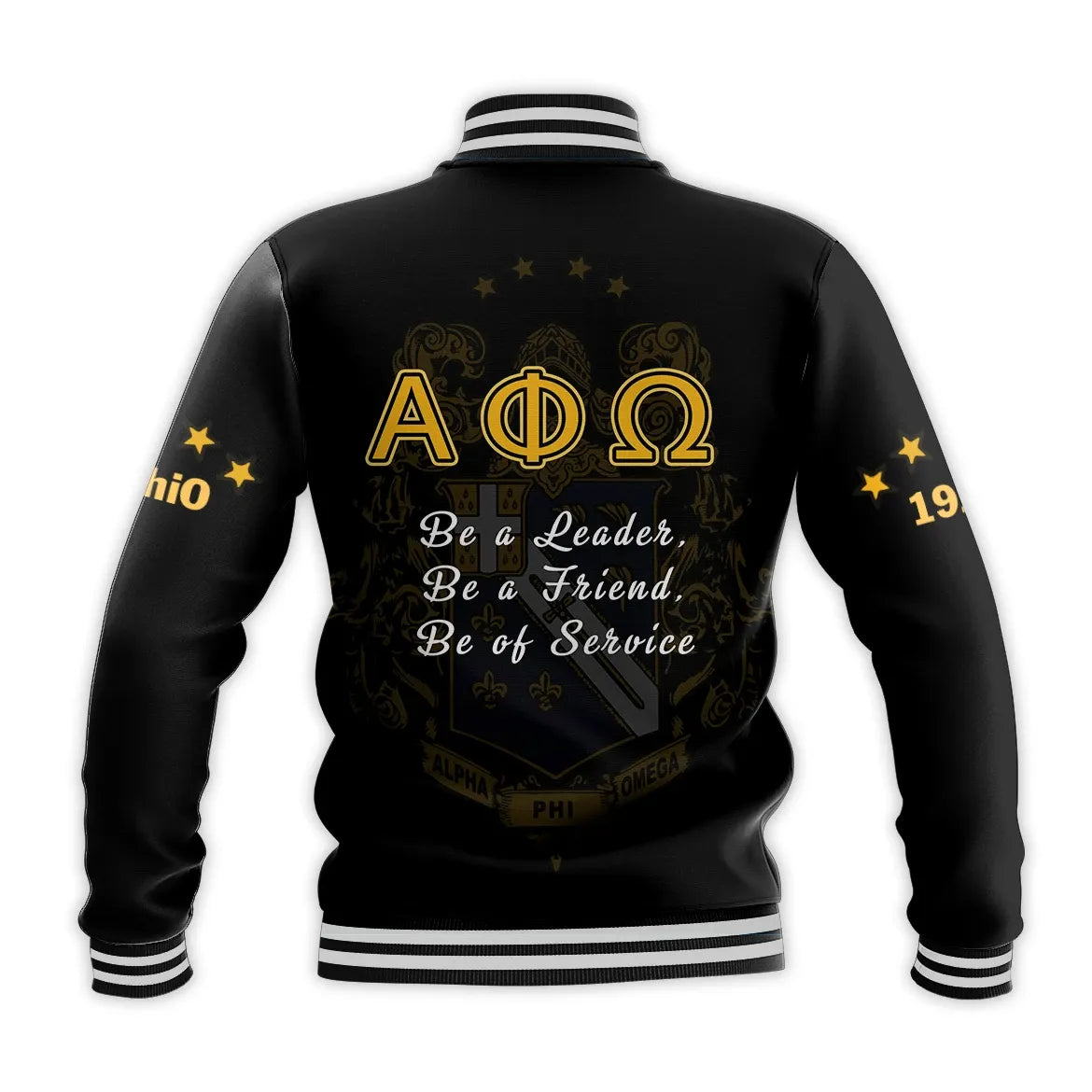 Africa Zone Jacket - Alpha Phi Omega The Scout Sign Baseball Jacket J5