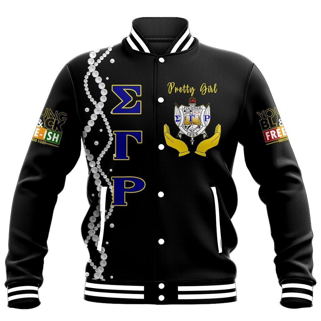 Africa Zone Jacket - Juneteenth Sigma Gamma Rho Pretty Girl Baseball Jacket