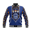 Personalised Zeta Phi Beta African Pattern - Royal Blue  Baseball Jacket