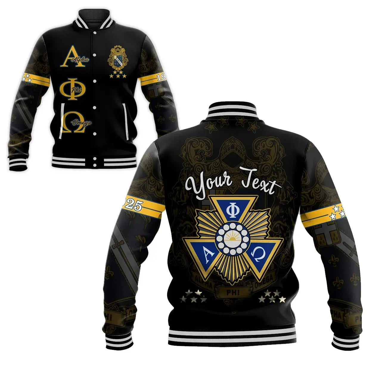 Personalised Alpha Phi Omega  Baseball Jacket