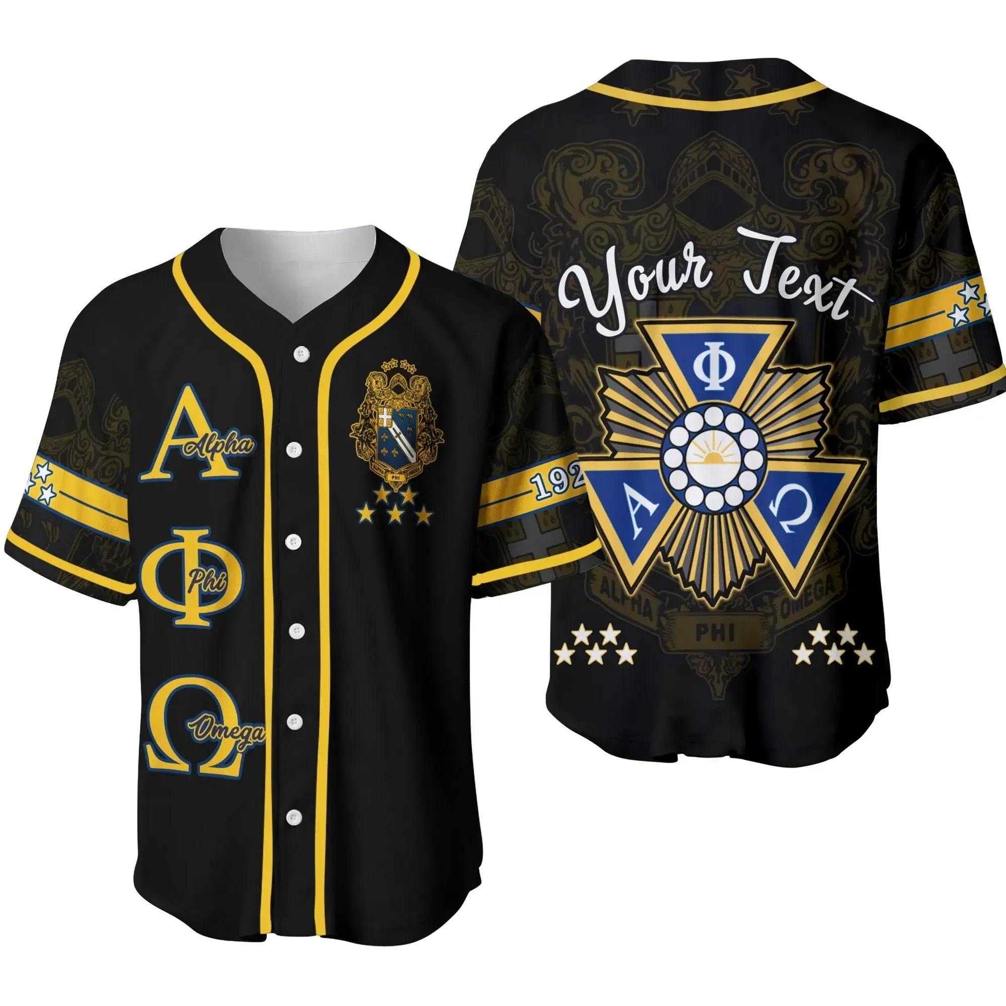Personalised Alpha Phi Omega Baseball Jersey