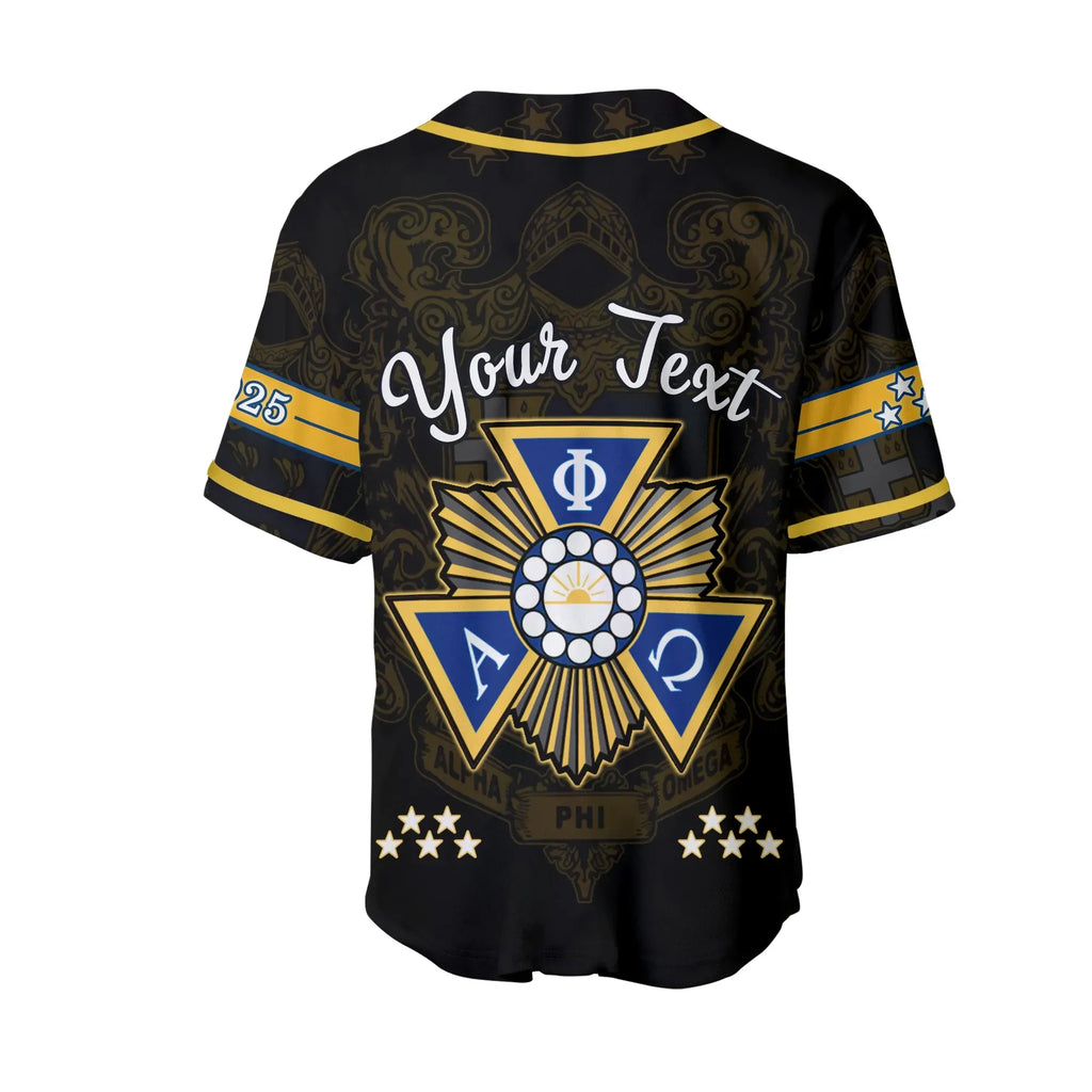 Africa Zone Baseball Jersey - Personalised Alpha Phi Omega Baseball Jersey J5