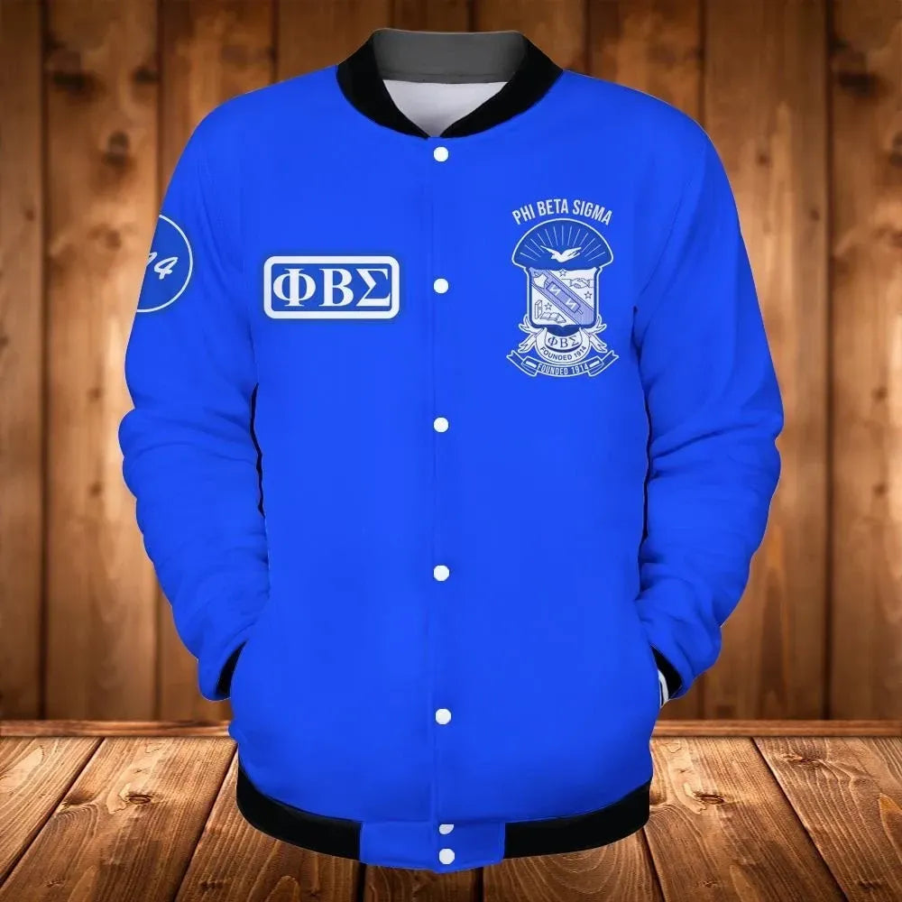 Africa Zone Jacket - Phi Beta Sigma Frat Inc 1914 Baseball Jacket J5