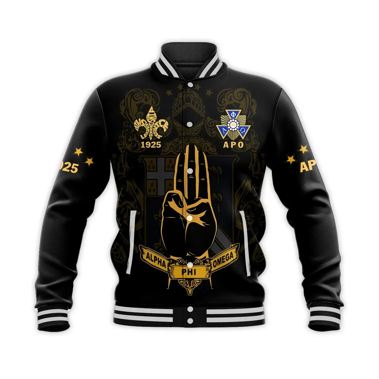 Africa Zone Jacket - Personalised Alpha Phi Omega The Scout Sign Baseball Jacket J5