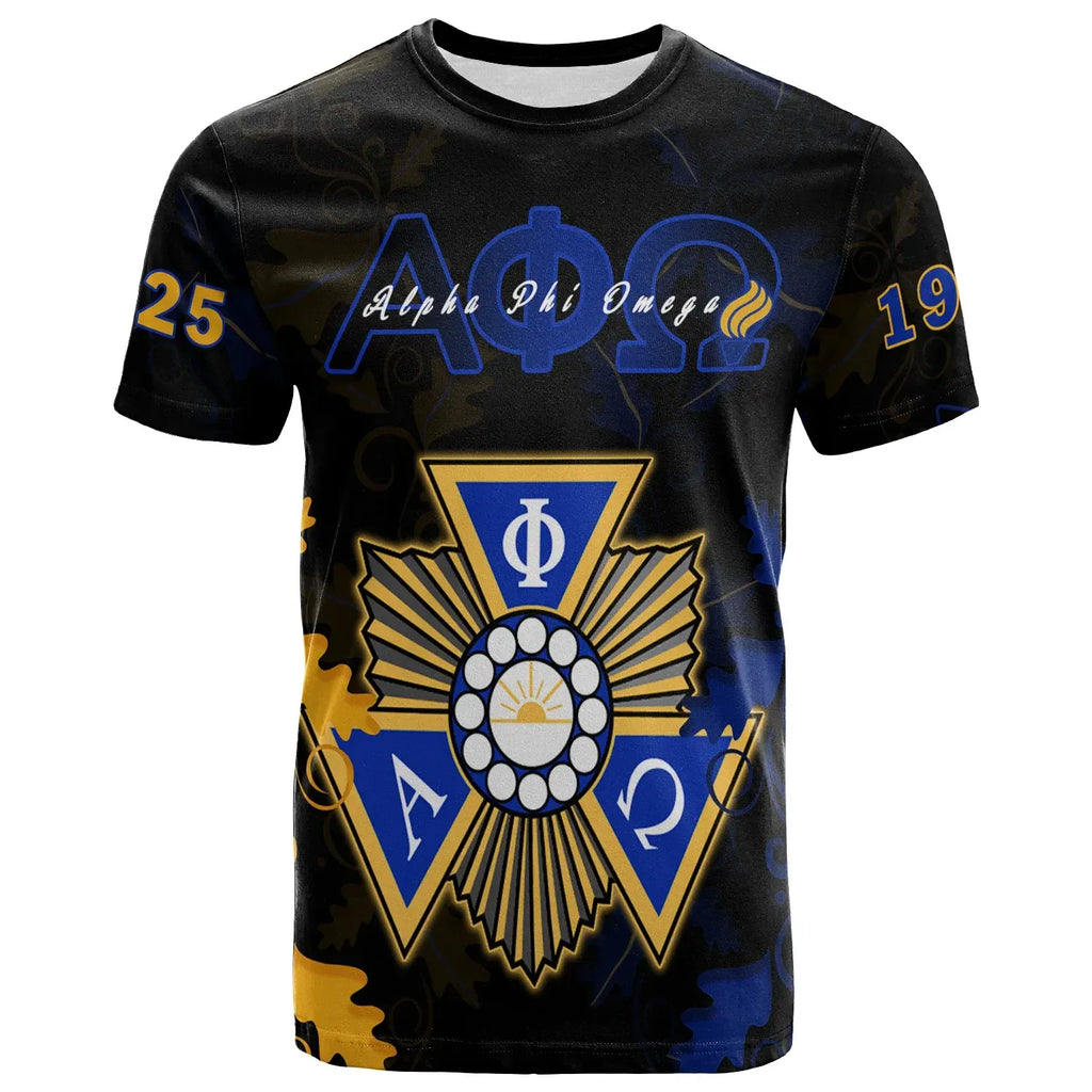 Africa Zone T-shirt - Personalized Alpha Phi Omega Mix Oakleaf - Aphio T-shirt J5