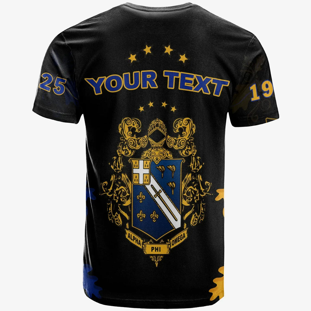 Africa Zone T-shirt - Personalized Alpha Phi Omega Mix Oakleaf - Aphio T-shirt J5