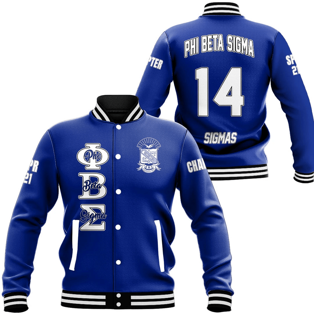 Phi Beta Sigma (Blue) Baseball Jackets | Africazone.store