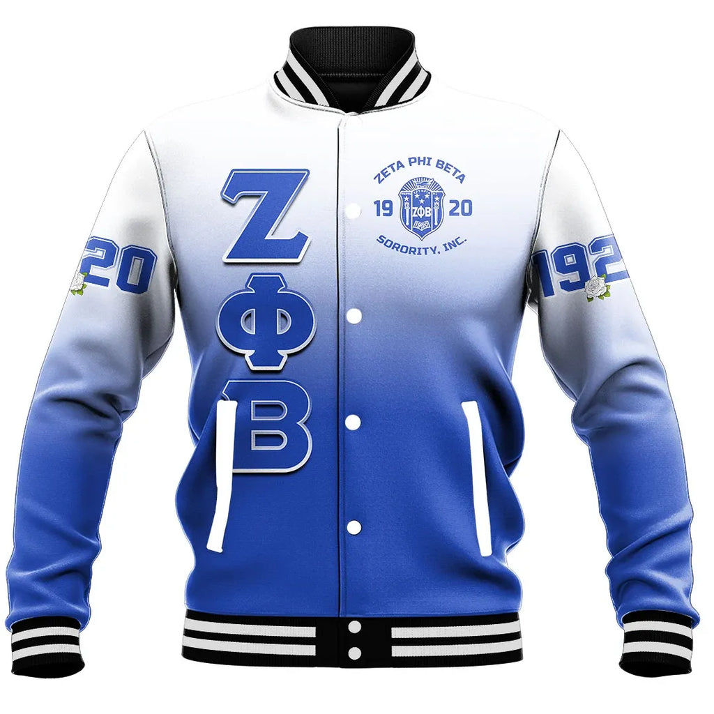 Zeta Phi Beta Gradient Baseball Jackets | Africazone.store