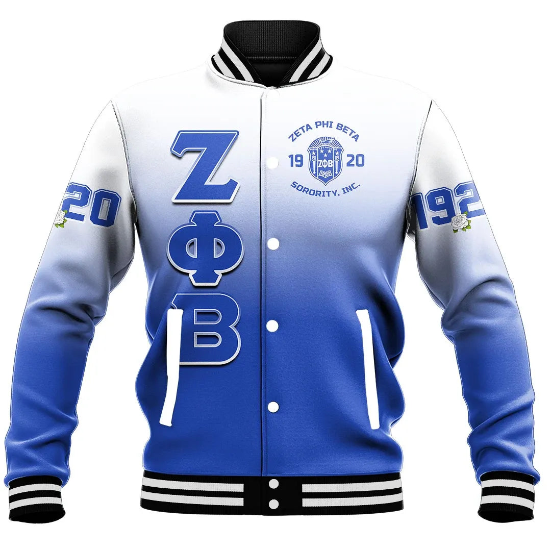 Zeta Phi Beta Gradient Baseball Jackets | Africazone.store