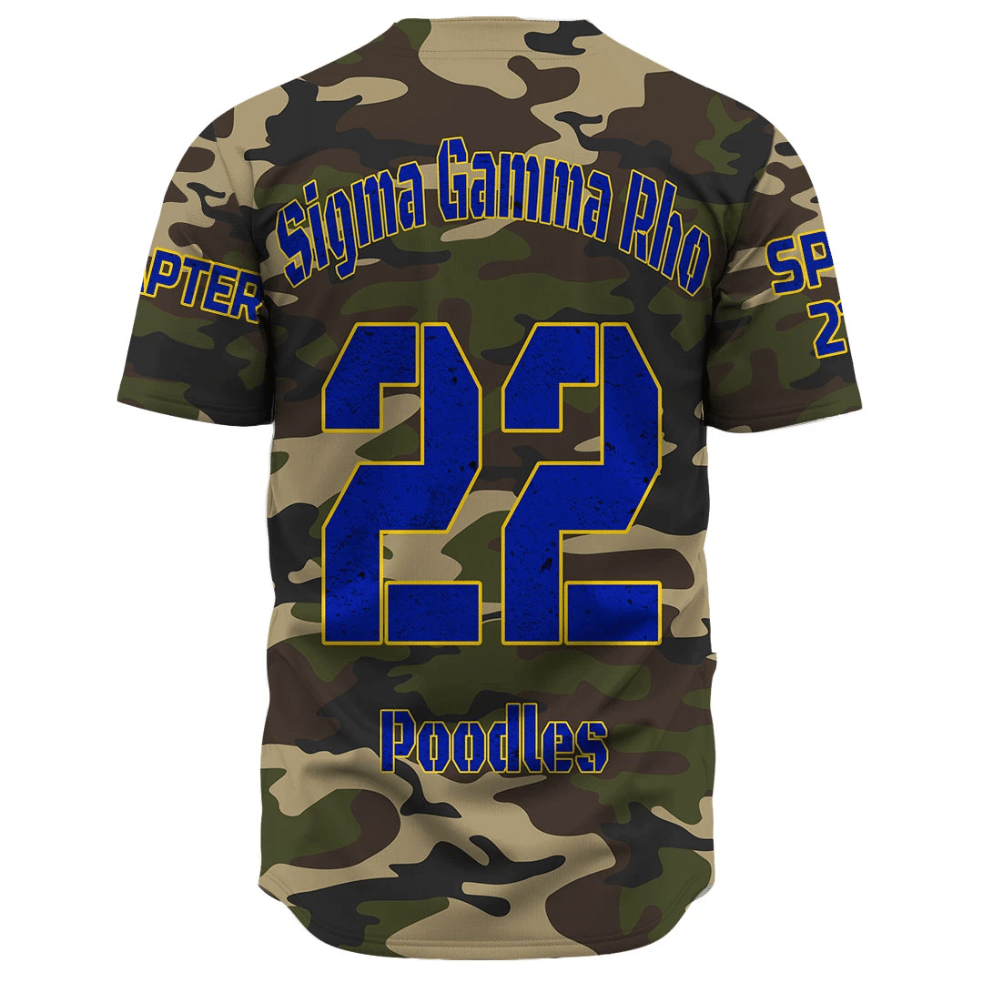 Sigma Gamma Rho Camouflage Baseball Jerseys | Getteestore.com