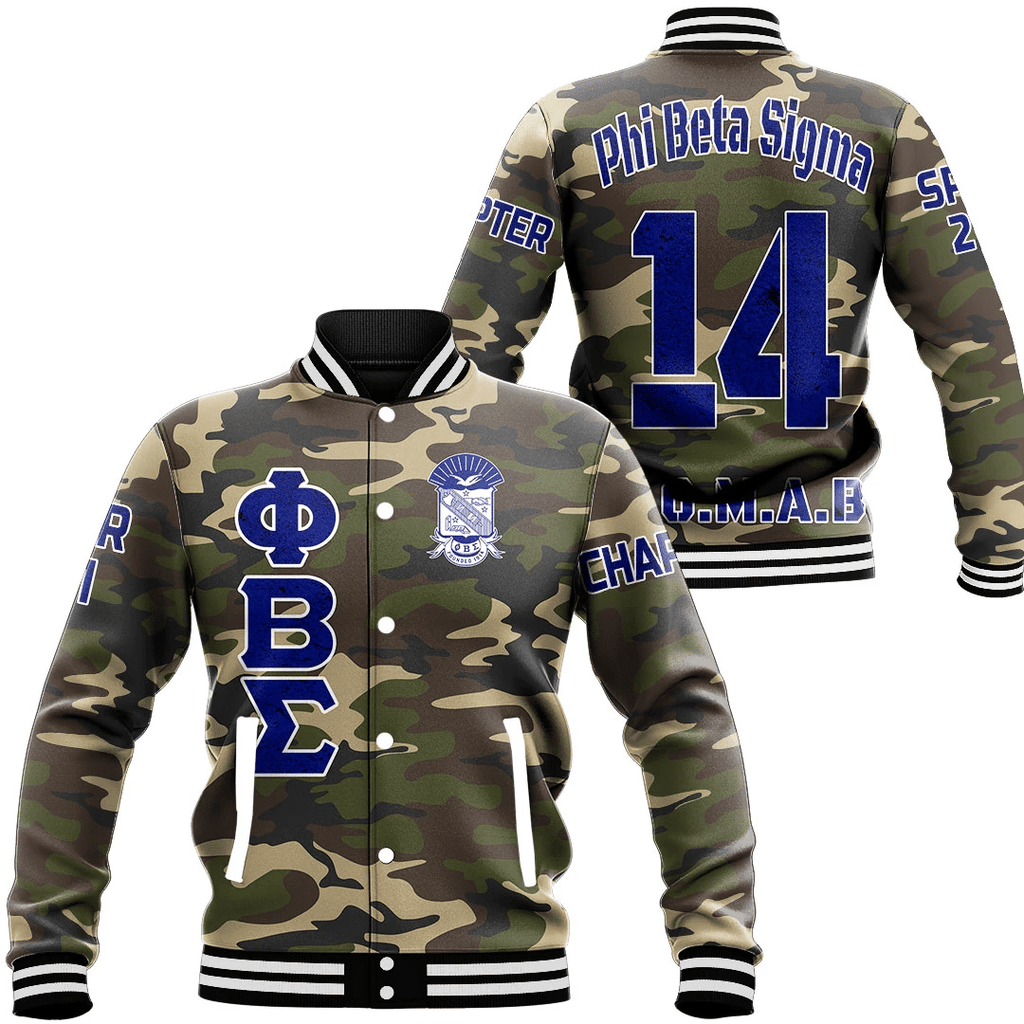 Phi Beta Sigma Camouflage Baseball Jackets | Africazone.store