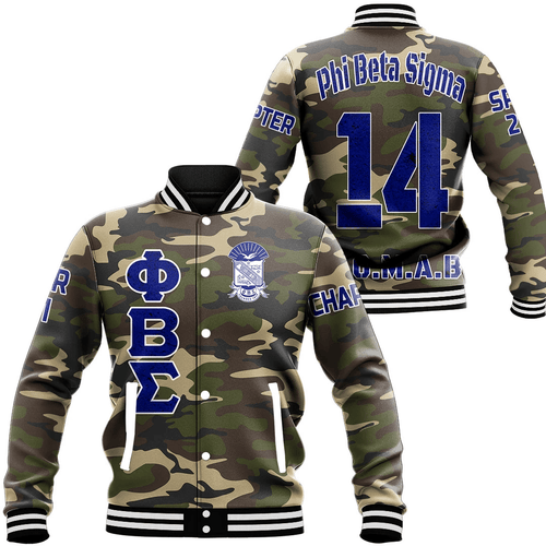 Phi Beta Sigma Camouflage Baseball Jackets | Africazone.store