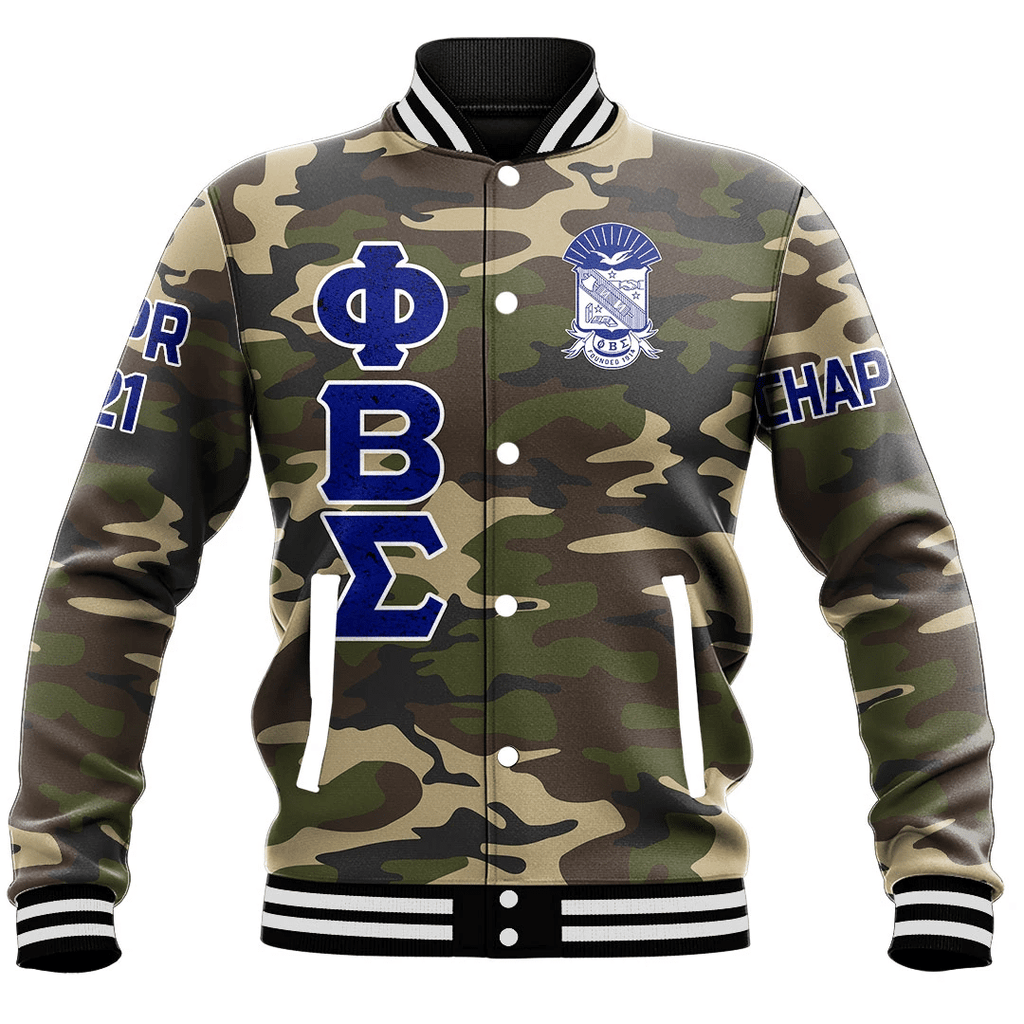 Phi Beta Sigma Camouflage Baseball Jackets | Africazone.store