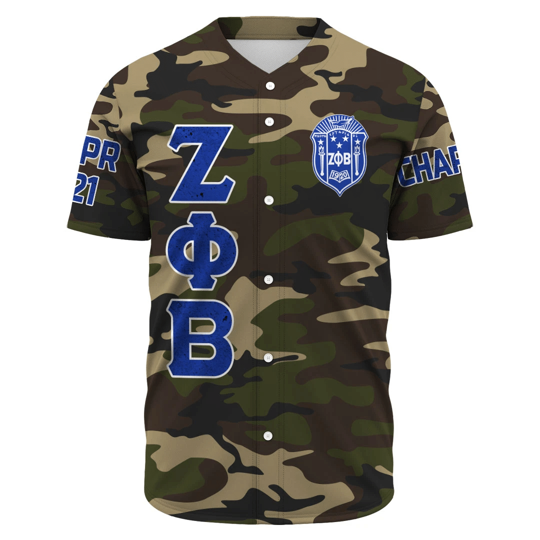 Zeta Phi Beta Camouflage Baseball Jerseys | Getteestore.com