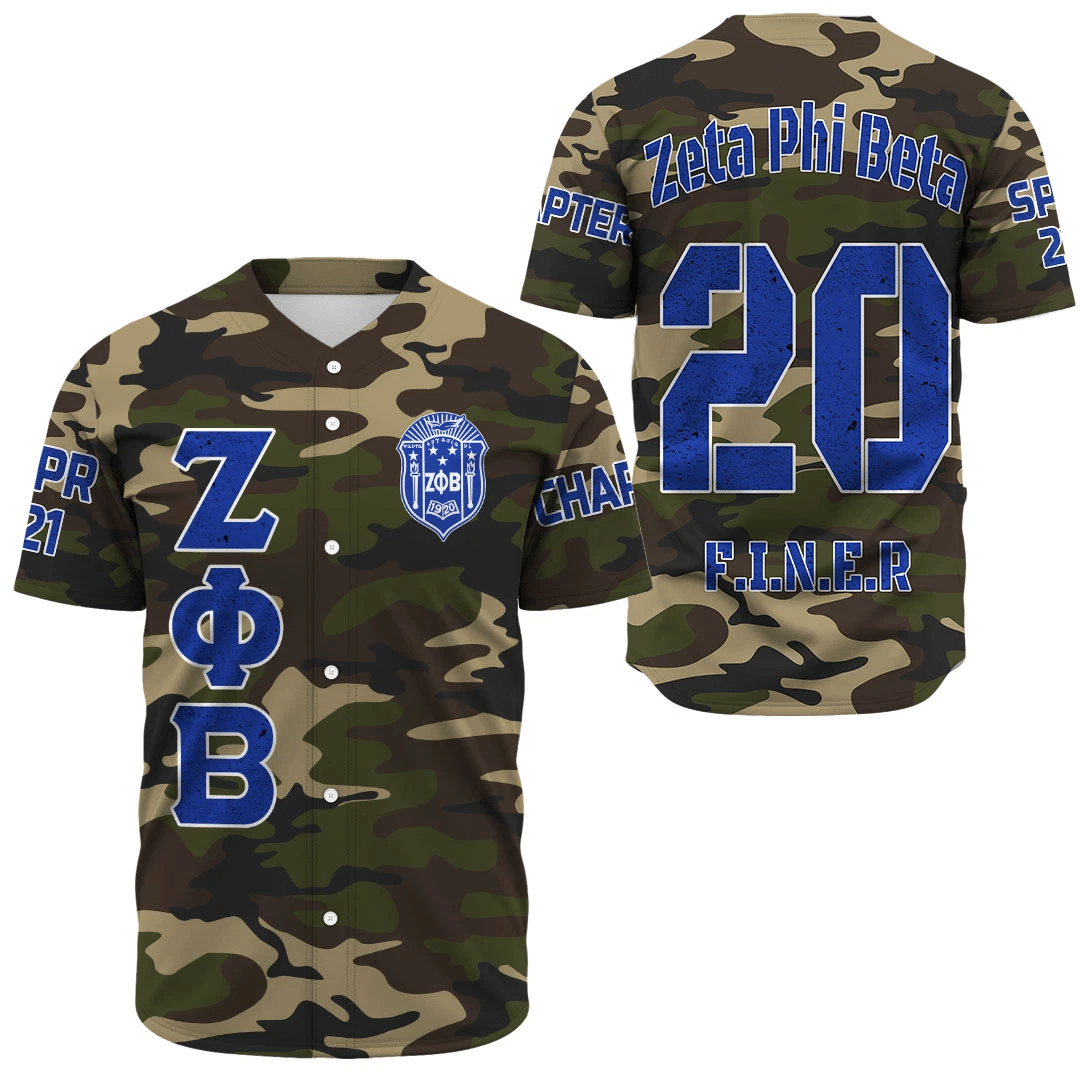 Zeta Phi Beta Camouflage Baseball Jerseys | Getteestore.com
