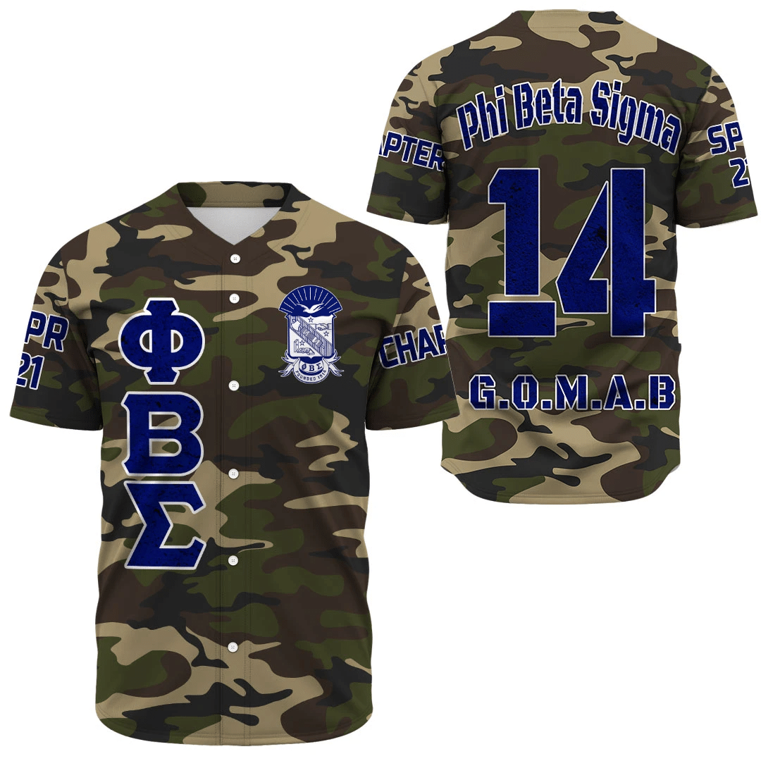 Phi Beta Sigma Camouflage Baseball Jerseys | Africazone.store