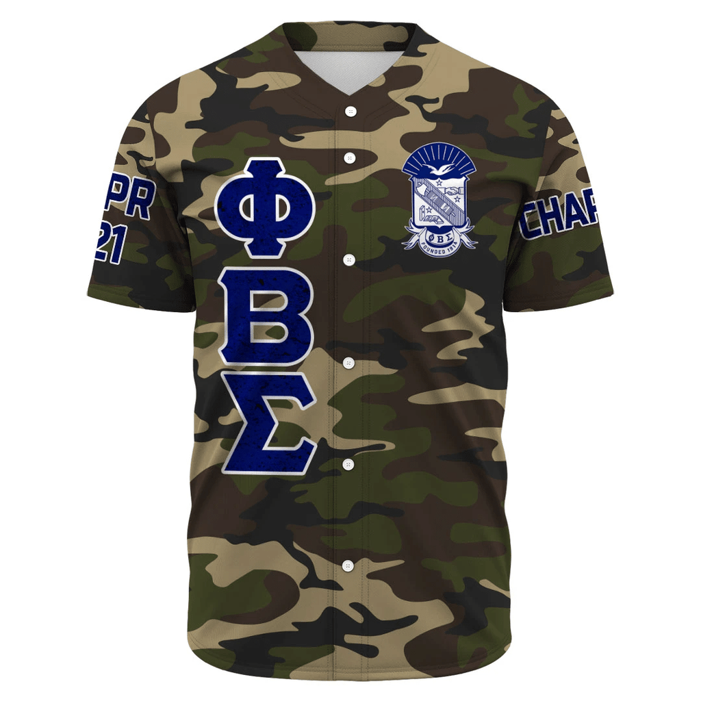 Phi Beta Sigma Camouflage Baseball Jerseys | Africazone.store