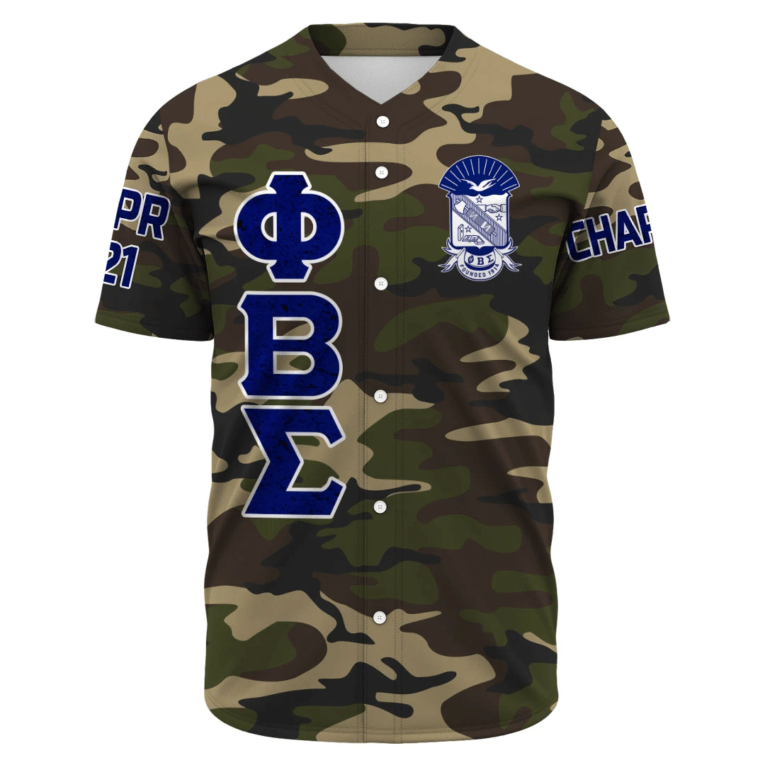 Phi Beta Sigma Camouflage Baseball Jerseys | Africazone.store