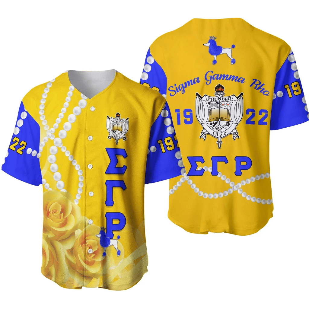 Africazone Baseball Jersey - Sigma Gamma Rho Yellow Tea Rose Baseball Jerseys A31