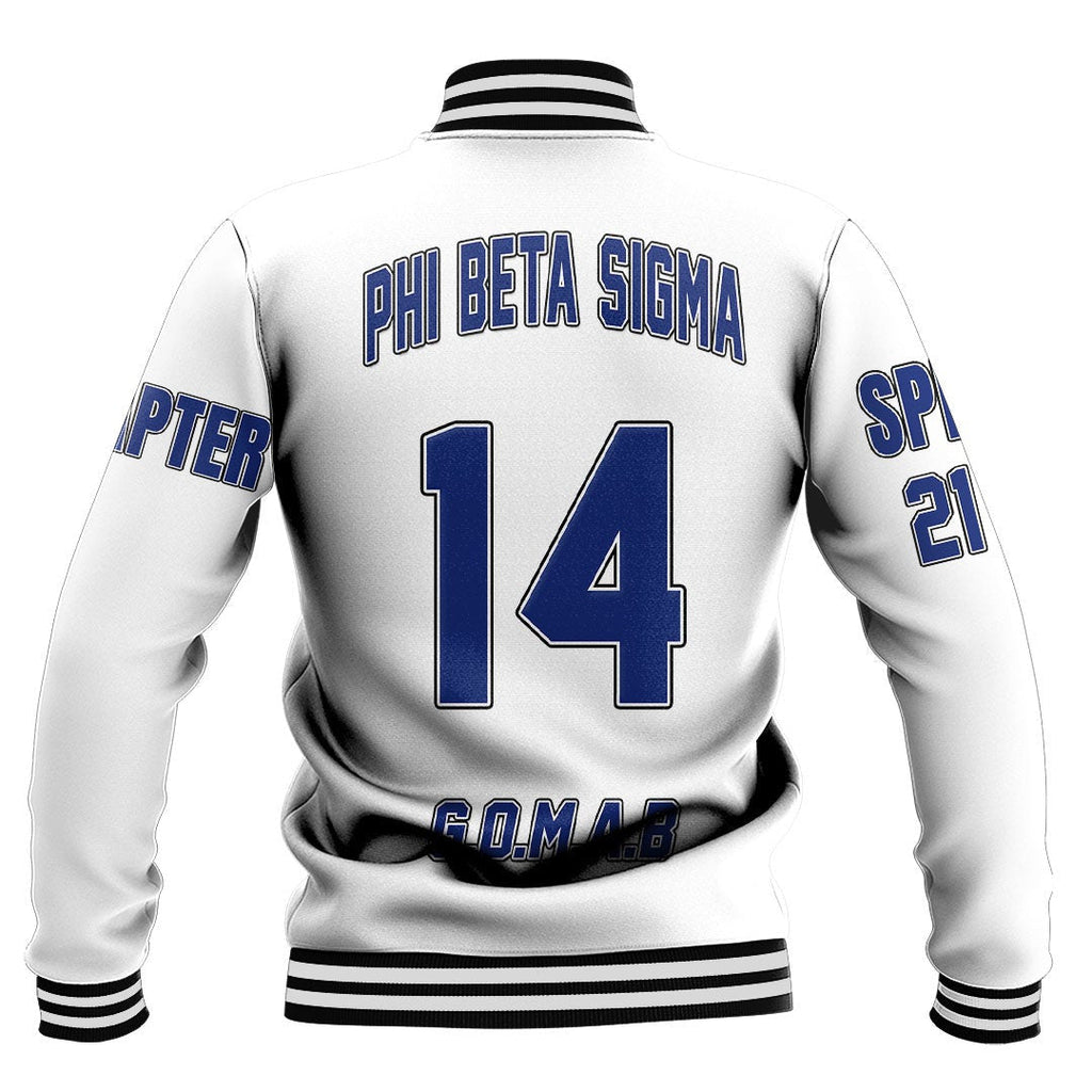 Phi Beta Sigma ( White ) Baseball Jackets | Getteestore.com