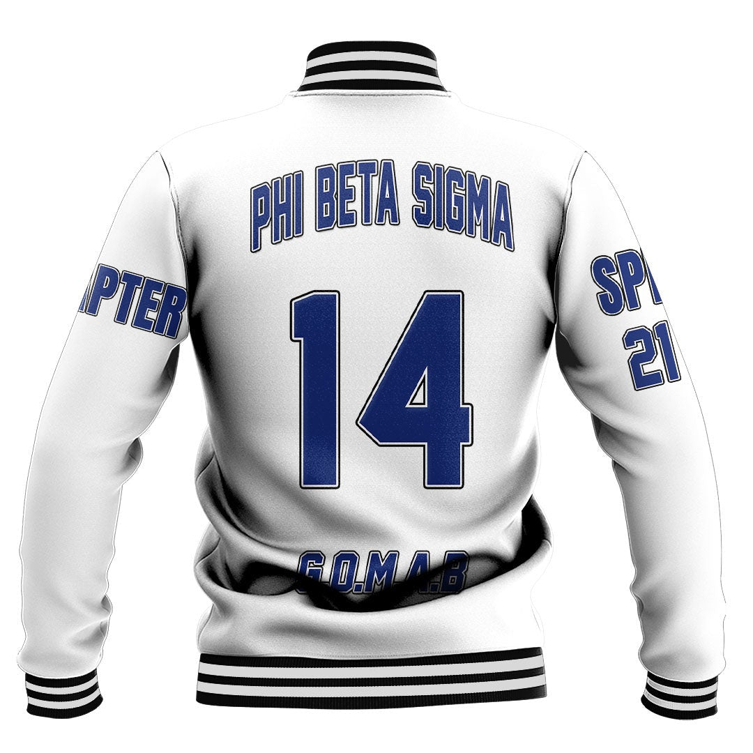 Phi Beta Sigma ( White ) Baseball Jackets | Getteestore.com
