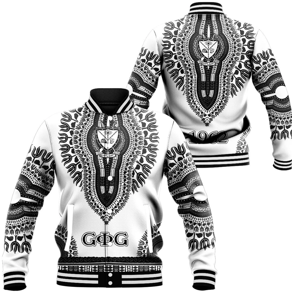 Groove Phi Groove Dashiki (White) Baseball Jackets | Getteestore.com