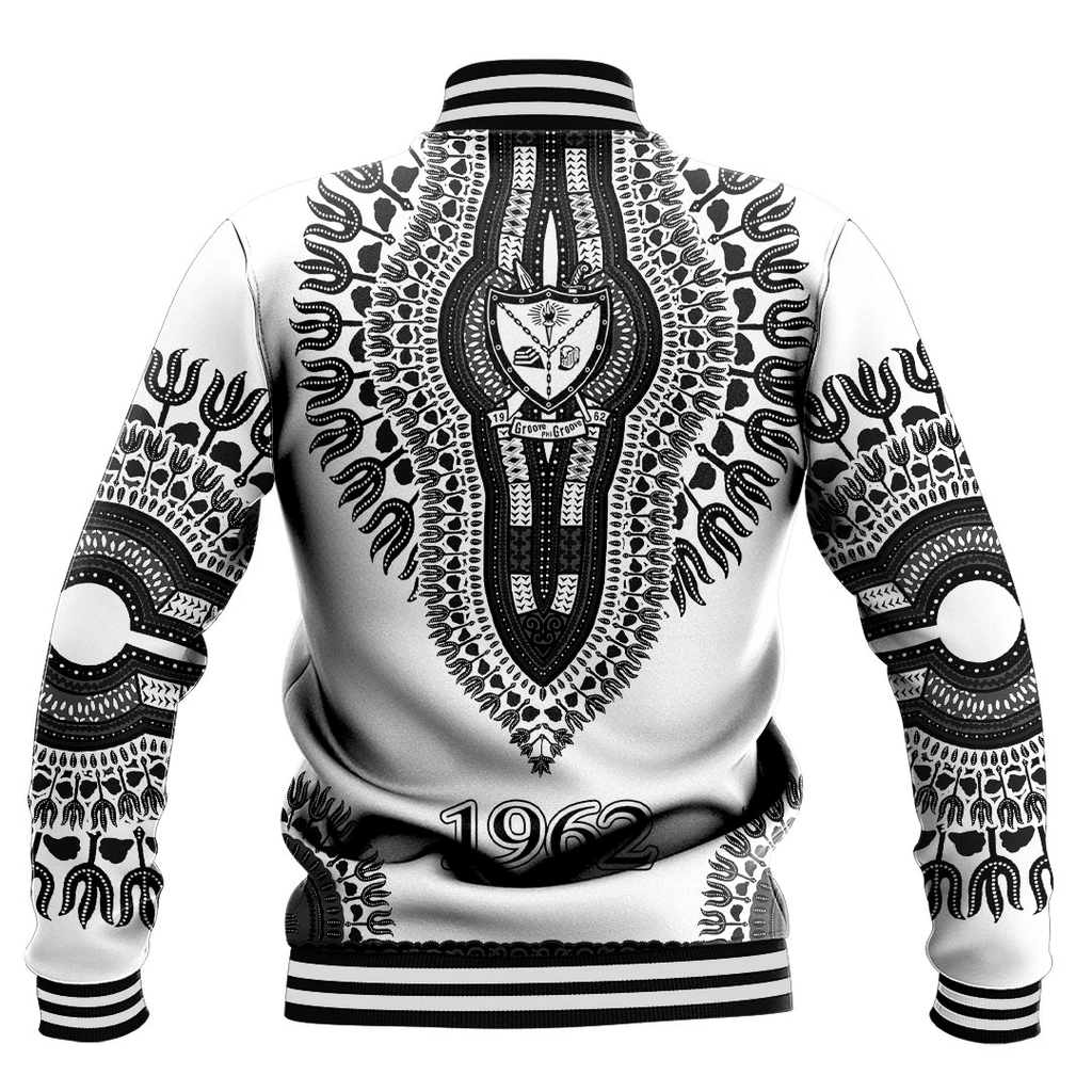 Groove Phi Groove Dashiki (White) Baseball Jackets | Getteestore.com