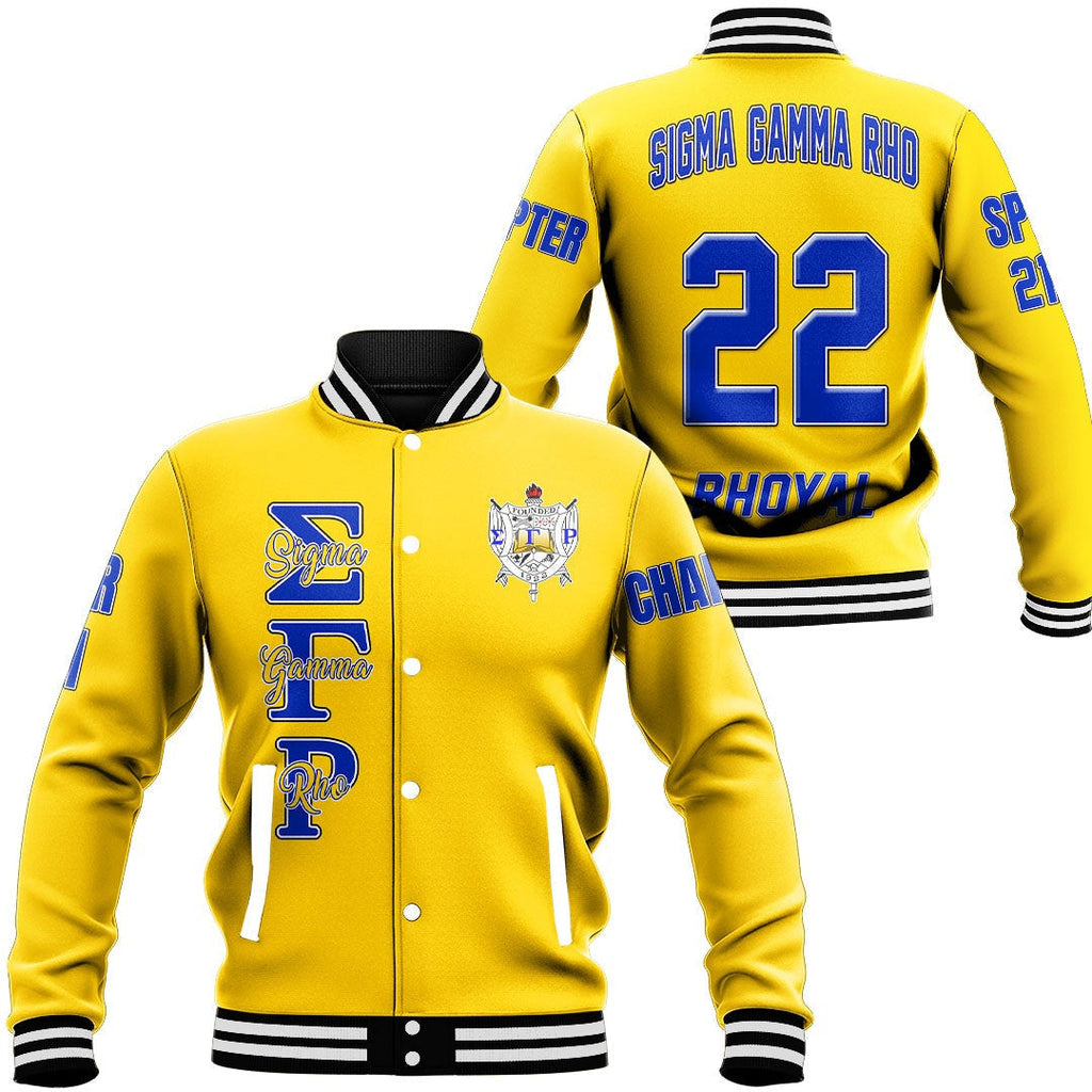 Sigma Gamma Rho ( Gold ) Baseball Jackets | Getteestore.com