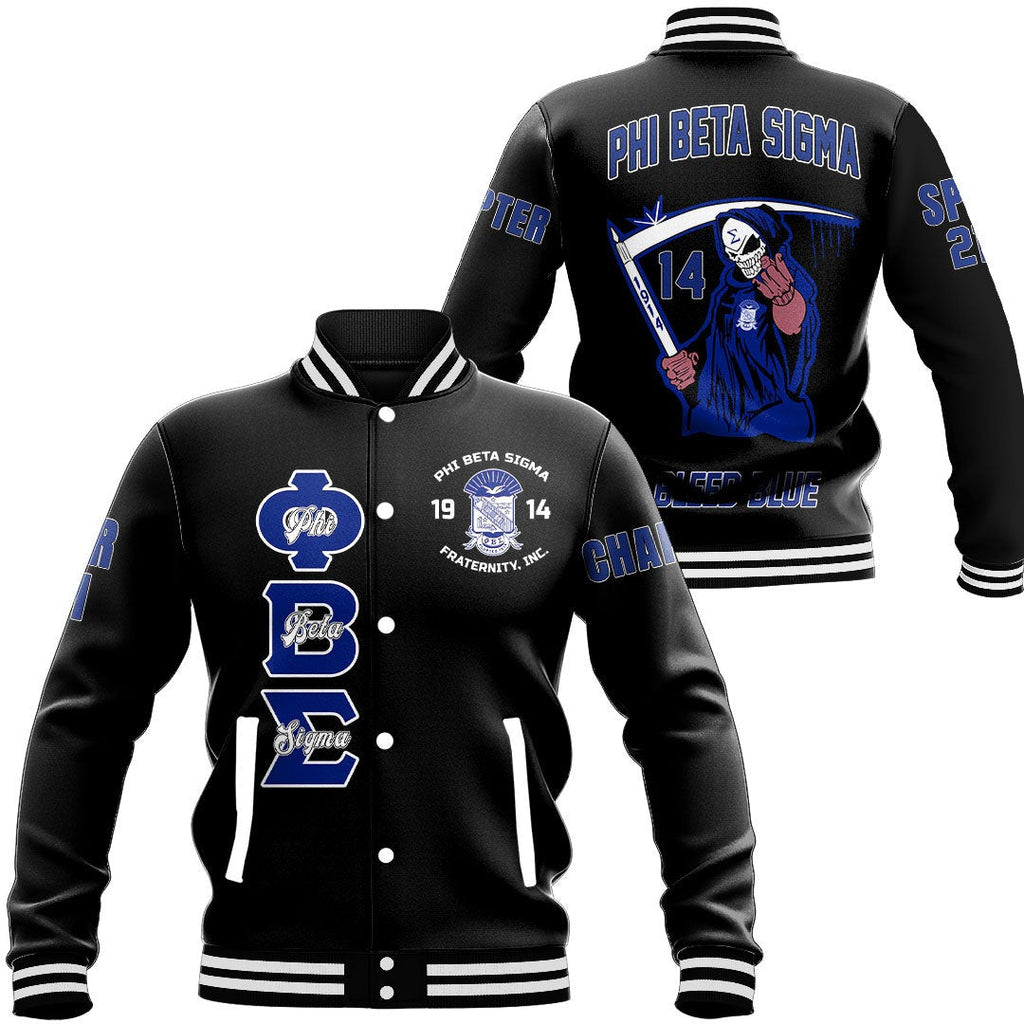 Phi Beta Sigma Bleed Blue Baseball Jackets | Getteestore.com