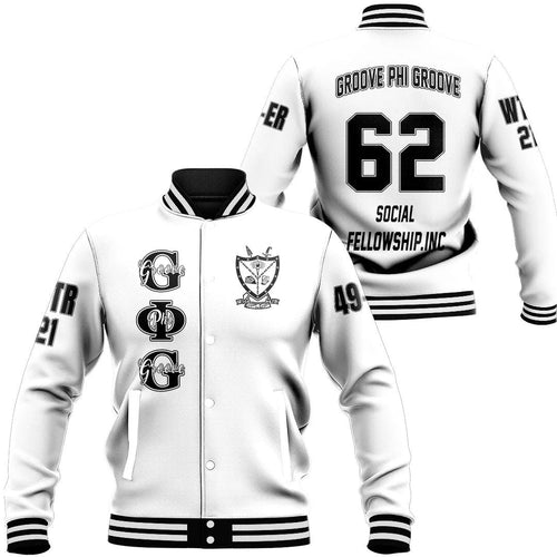 Groove Phi Groove White Baseball Jackets | Getteestore.com