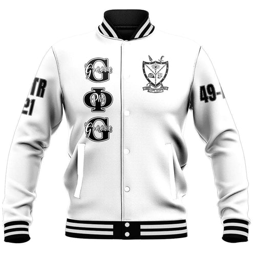 Groove Phi Groove White Baseball Jackets | Getteestore.com