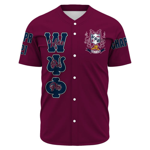 Wine Psi Phi Baseball Jerseys | Getteestore.com