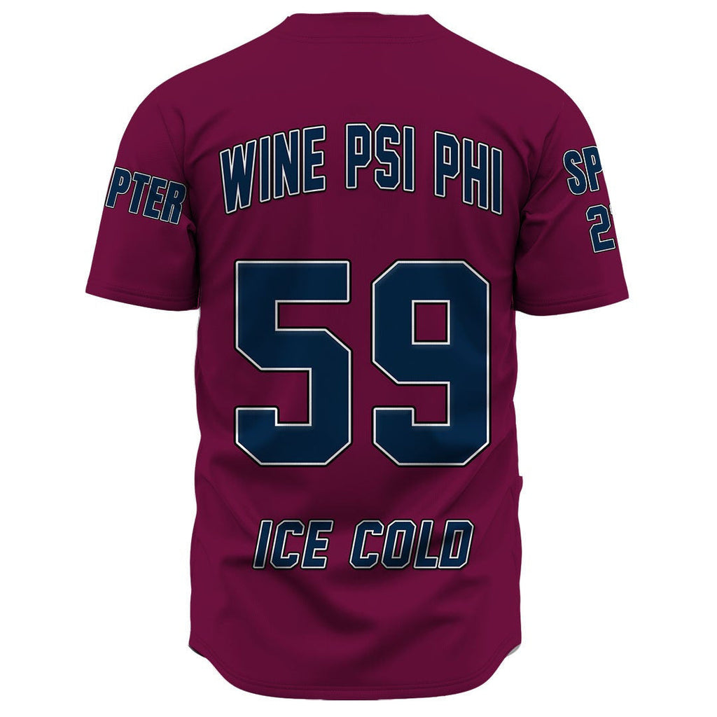 Wine Psi Phi Baseball Jerseys | Getteestore.com
