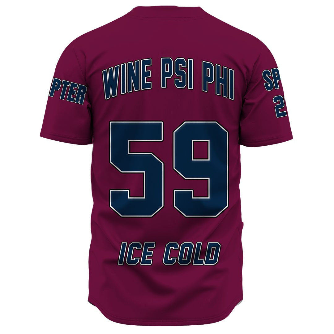 Wine Psi Phi Baseball Jerseys | Getteestore.com