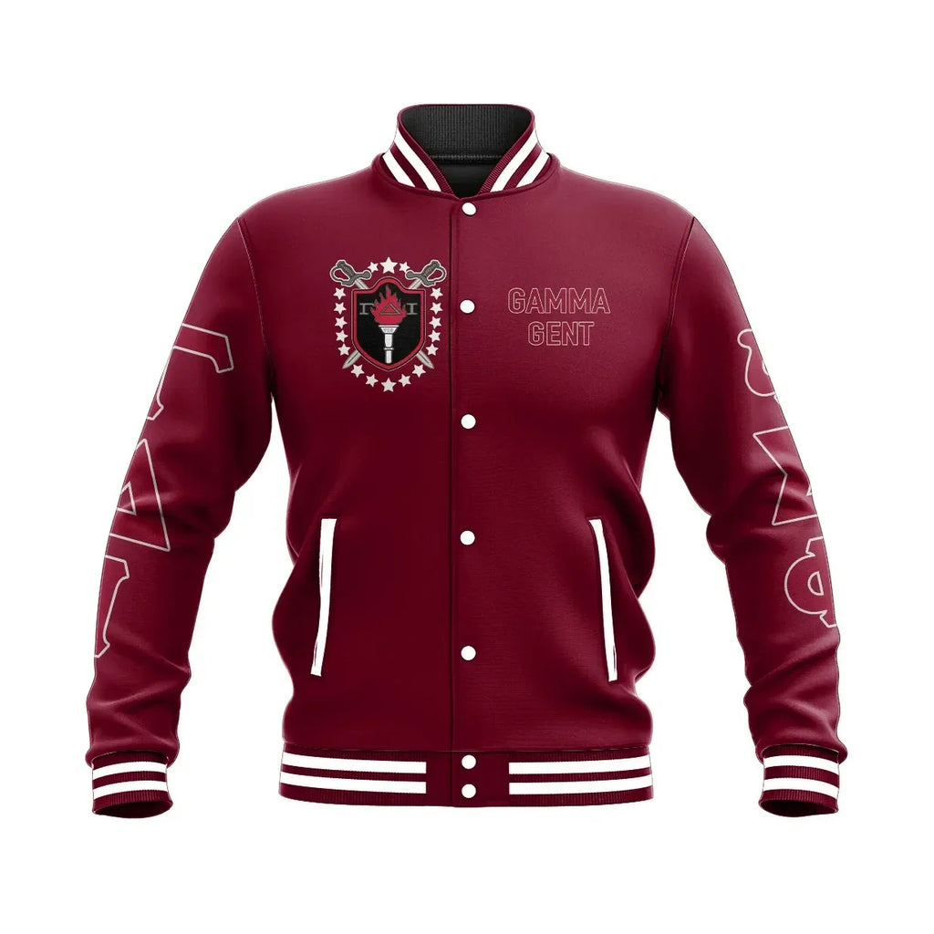 Gamma Delta Iota 1974 Red Baseball Jacket | Getteestore.com