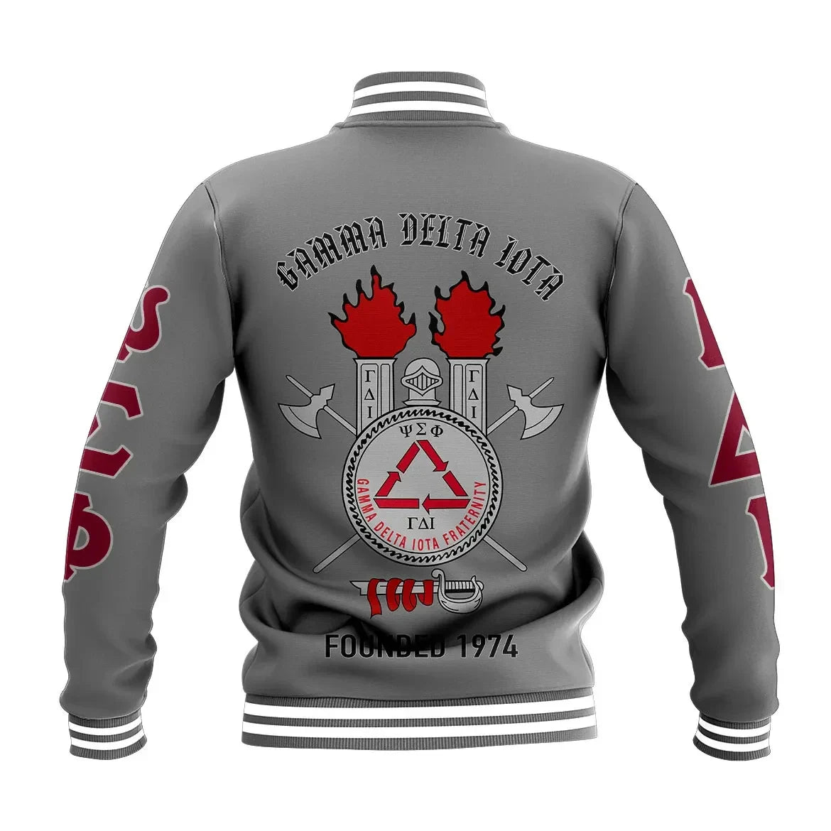 Gamma Delta Iota 1974 Grey Baseball Jacket