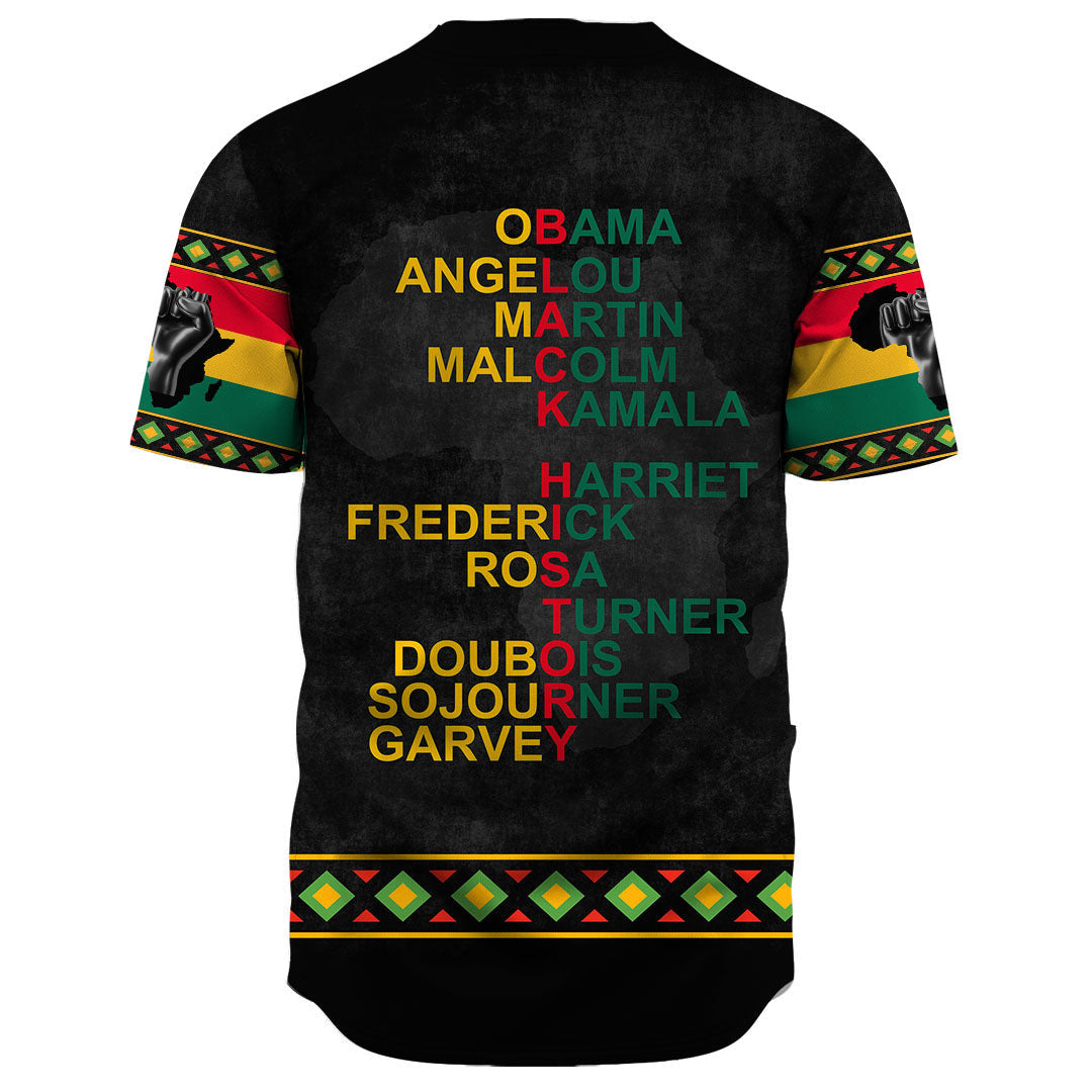 Africa Zone Baseball Jersey - Black History  Baseball Jerseys A31