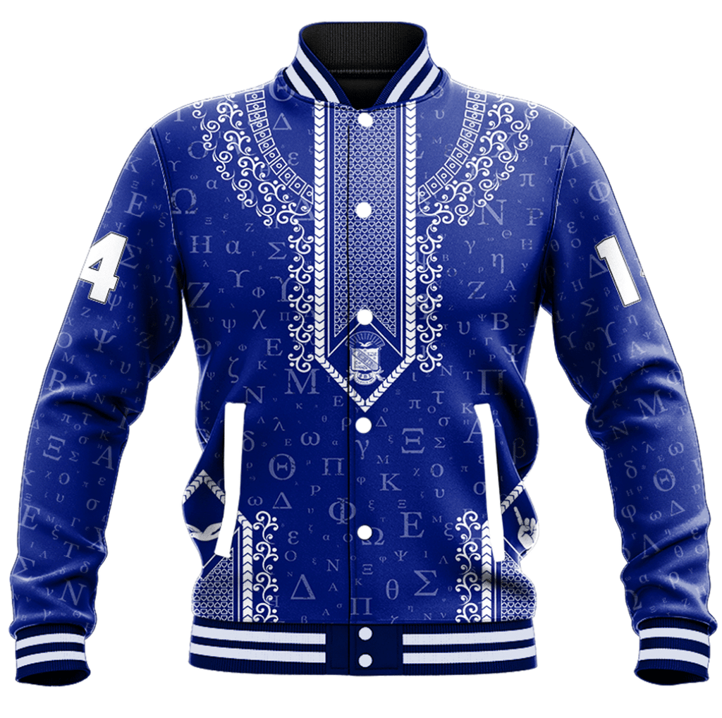 Africa Zone Clothing - Phi Beta Sigma Floral and Greek Letter Pattern Baseball Jackets A31