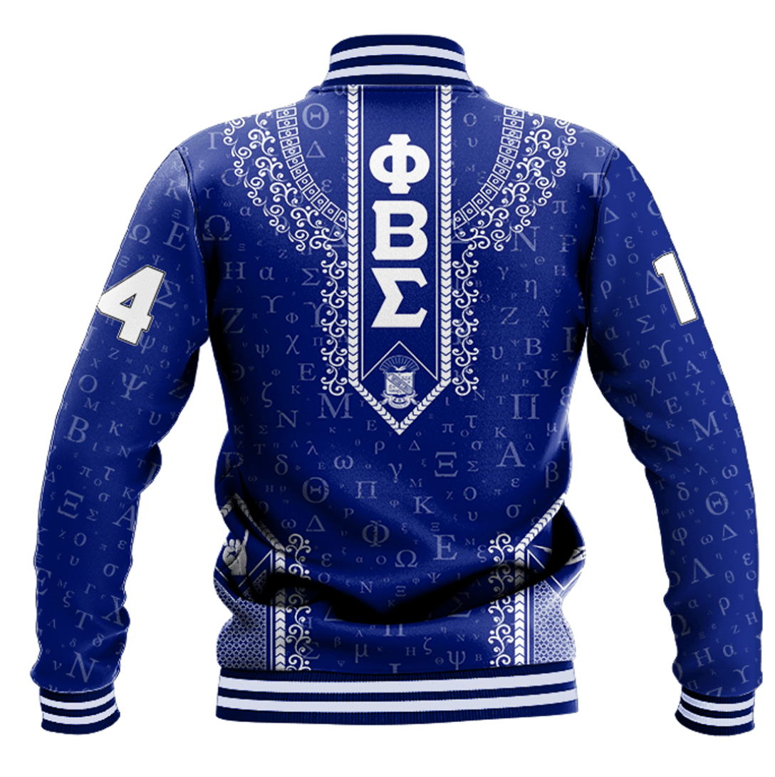 Africa Zone Clothing - Phi Beta Sigma Floral and Greek Letter Pattern Baseball Jackets A31