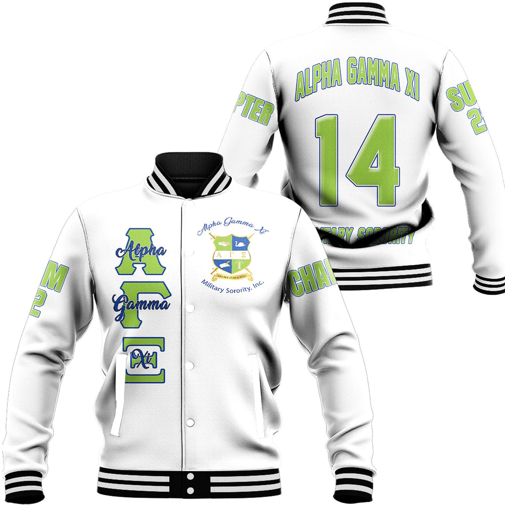 Alpha Gamma Xi (White) Baseball Jackets A31 | Africazone.store