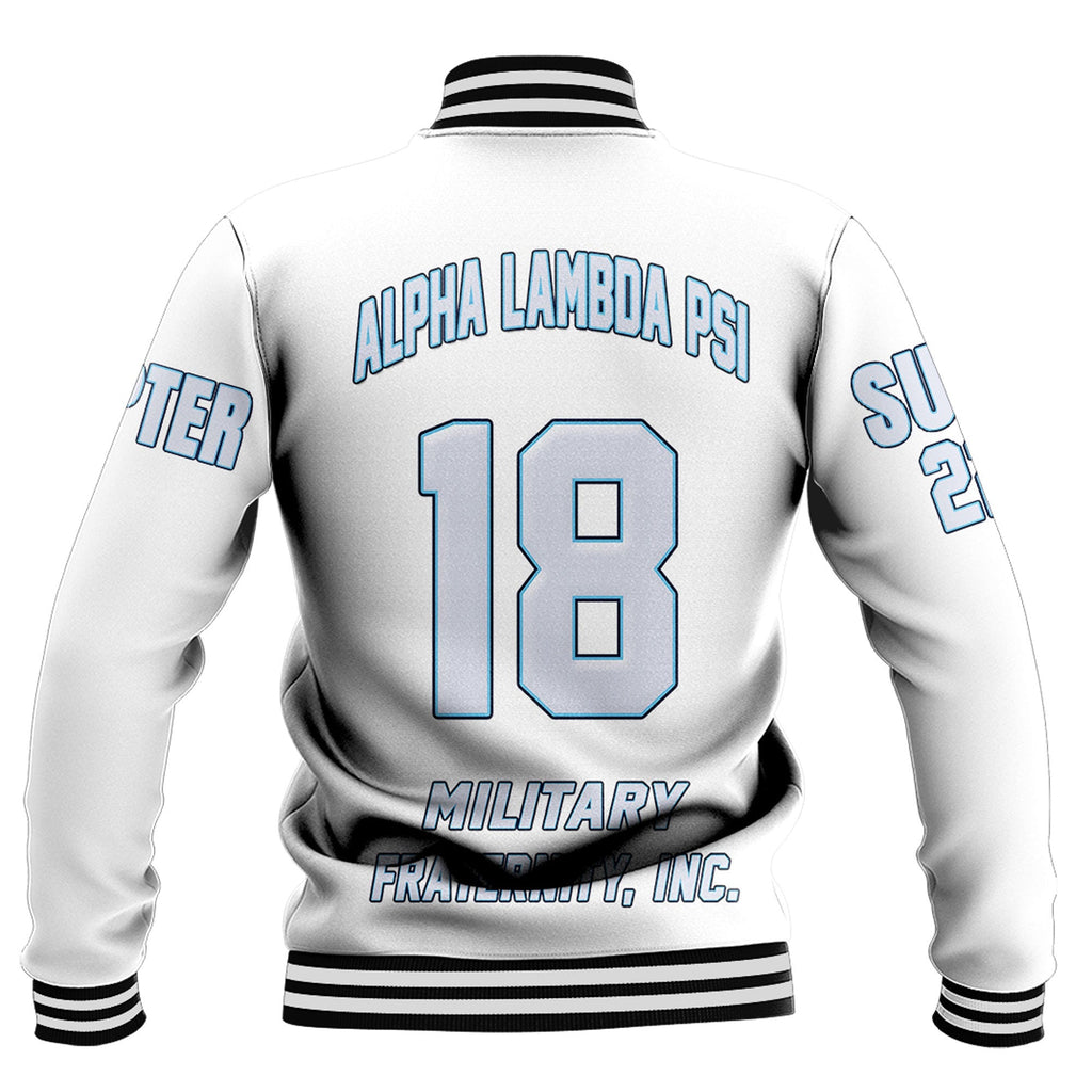 Alpha Lambda Psi (White) Baseball Jackets A31 | Africazone.store