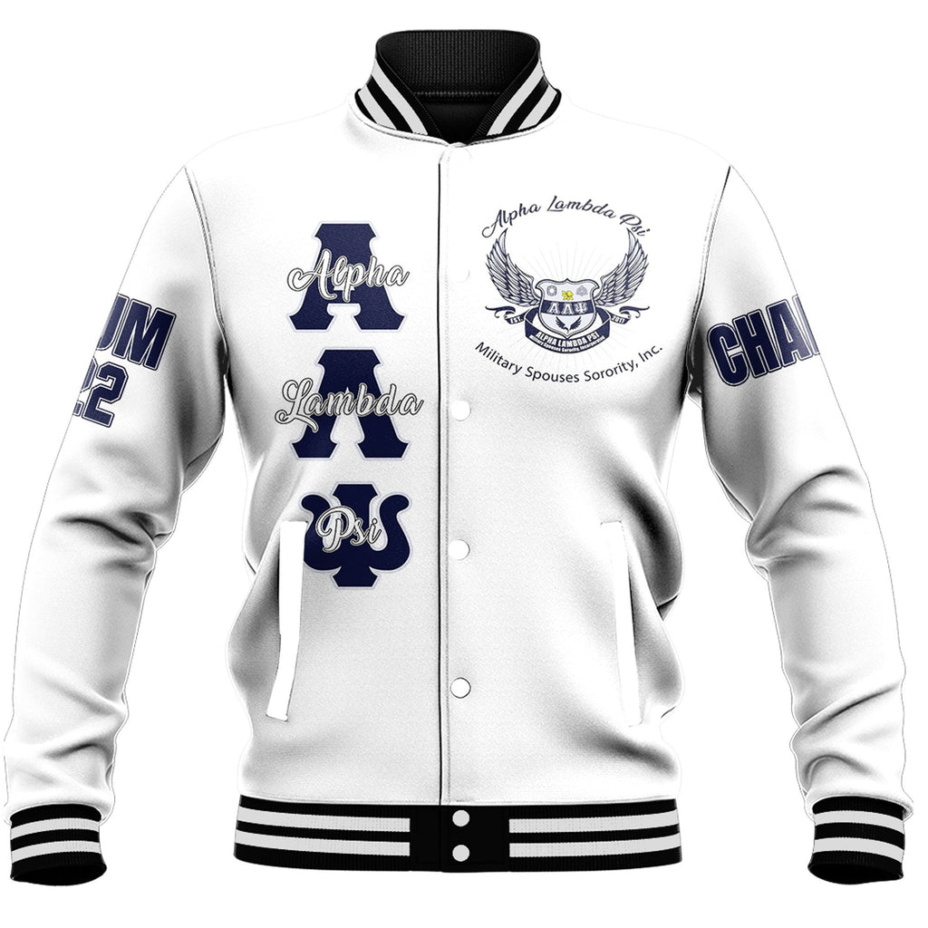 Alpha Lambda Psi Spouses (White) Baseball Jackets A31 | Africazone.store